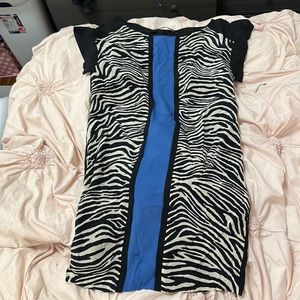 Alberta Ferretti size XS black and zebra dress work dress